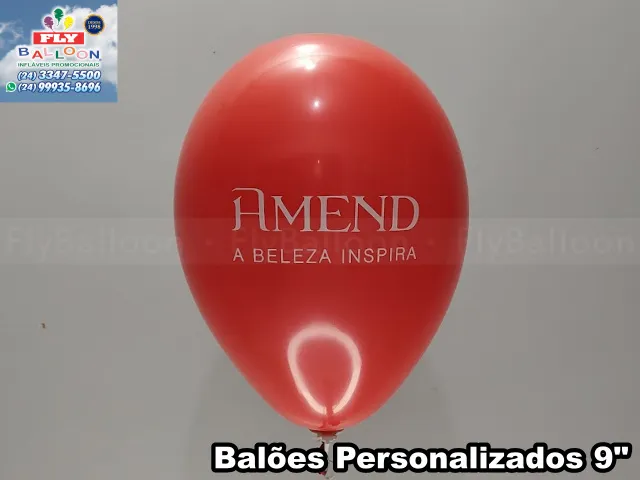 Balão customizado com logomarca para Amend Cosméticos