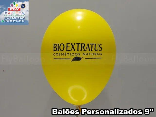 Balão customizado com logomarca para Bio Extratus Cosméticos Naturais