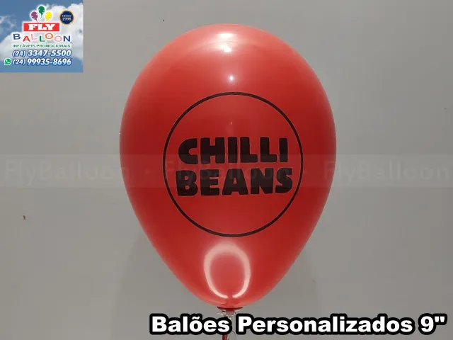 Balão customizado com logomarca para Chilli Beans
