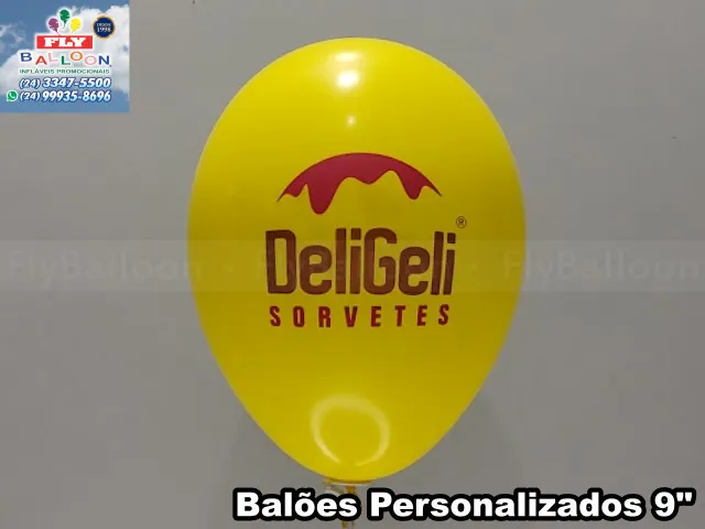 Balão customizado com logomarca para Deligeli Sorvetes