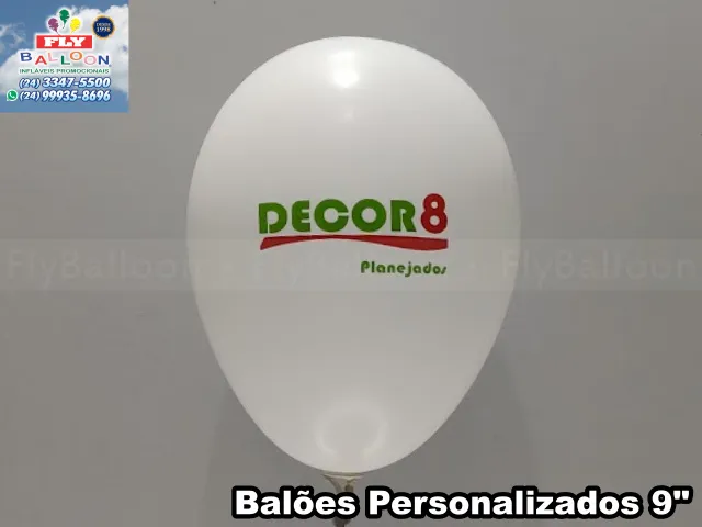 Balão customizado com logomarca para Decor 8 Planejados